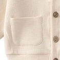 thumbnail image 6 of Rrxhxhs Cardigan for Girls Solid Color V-Neck Button Front Long Sleeve Loose Casual Sweater Cover Up with Pockets, 6 of 7