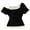 Black, variant on MIXUE Boho Tops For Women Summer Solid Color Casual Off Shoulder Short Sleeve Pullover Shirts For Women T Shirts Daily-Wear,Gray,S