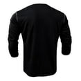 thumbnail image 5 of khonts,Men's V-Neck Splicing Button up T Shirts Plus Size Long Sleeve Loose Fit Tee Shirts Casual Stylish Tops with Pocket Black XL, 5 of 6