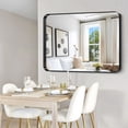thumbnail image 6 of Arched Wall Mirror 24x20 Inch Black Metal Frame Tempered Glass Large Decorative Crystal Clear Shatterproof Mirror for Entryway Living Room Mantel Bathroom, 6 of 9