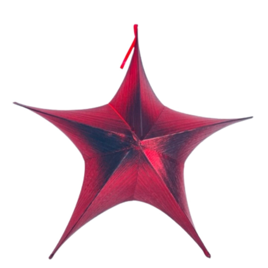 Estrella De Genero De Metal Roja 80Cm