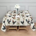 thumbnail image 3 of Rooster and Grass Cream Pattern Square Tablecloth, Waterproof Wipeable Spillproof Washable Table Cover for Home Kitchen Party and Daily Decor 42"x42", 3 of 6
