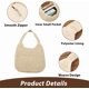 thumbnail image 5 of Bolso bohemio de paja tejida para mujer, bandolera, bolso tote rectangular, tejido natural peruano con interior de poliéster., 5 of 6