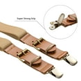 thumbnail image 2 of Buyless Fashion Leather End 2 Pack Suspenders for Men - 48" Elastic Adjustable Straps 1" - Y Shape - 5136-2-Tan, 2 of 7