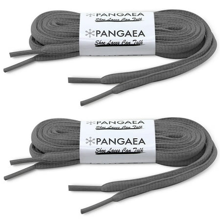 

[2-Pair Pack] Pangaea Oval Shoelaces Half Round 1/4 INCH Shoe Laces More Colors and Lengths Available