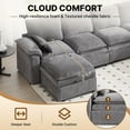 thumbnail image 4 of HOMYEDAMIC Modular Sofa U-Shaped, Chenille Fabric Small Space Couch, Comfortable Apartment Living Room sectional Sofa with 2 Pillows 129”, 4 of 8