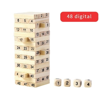 Number 1 in Gadgets Timber Tower Wood Block Stacking Game, 48 Piece Classic  Wooden Blocks for Building, Toppling and Tumbling Games, Deluxe Stacking