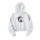 thumbnail image 2 of Sudadera con capucha Sudadera con capucha corta de moda Sudadera con capucha de manga larga transpirable con estampado gráfico Blanco, 2 of 8