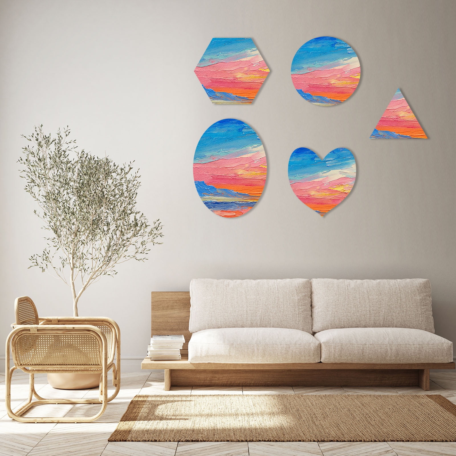 Uxcell Paint Canvases for Painting, 4 Pack 6 Inch Round Wood Frame Stretched Blank Art Board Panels Black