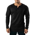 thumbnail image 2 of Aimik Men's Raglan Henley Long Sleeve Shirt Baseball Sleeve Button Placket Cotton Lightweight Casual Sporty Top, 2 of 6