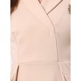 thumbnail image 5 of INSPIRE CHIC Women's Formal Blazer Dresses Lapel Collar V Neck Long Sleeve A-Line Work Dress M Beige, 5 of 6