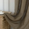thumbnail image 6 of Linen Blend Textured Grommet Window Curtain Panels for Kitchen Living Room Bedroom Farmhouse Window Treatment Drapes, 37 x 95 Inch, 2 Panels.Brown, 6 of 6