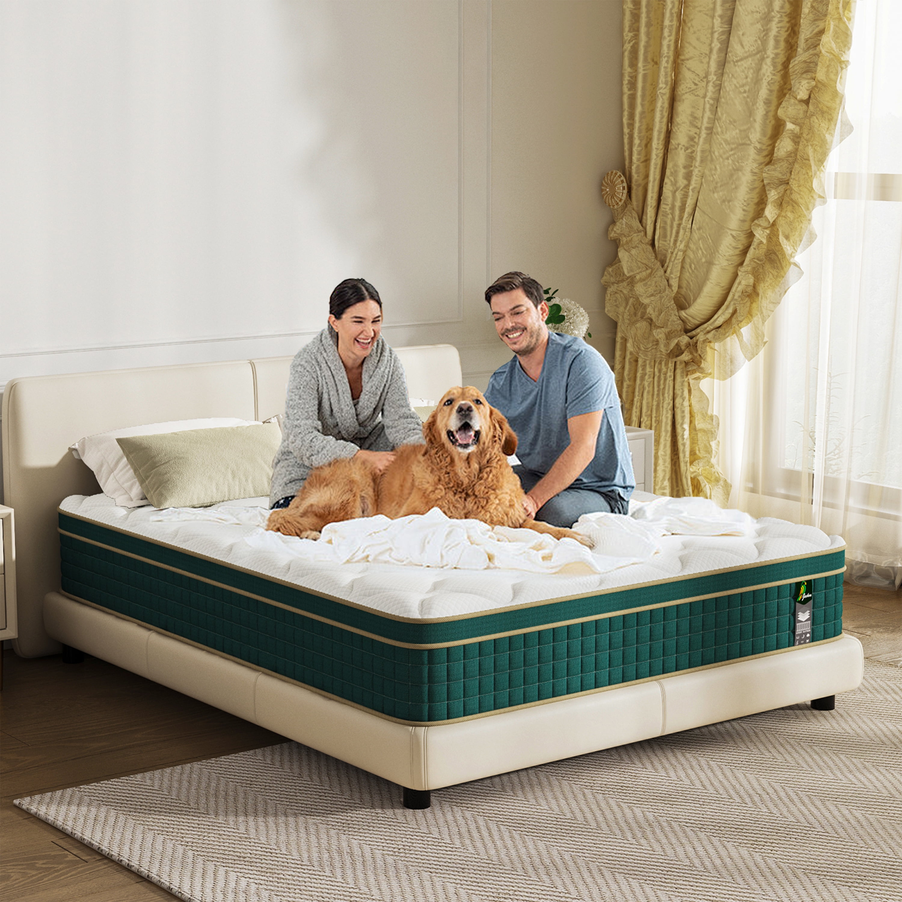 King Mattress in a Box - 10 Inch King Size Memory Foam Mattress - Hybrid Mattress King Size for Back Pain Relief - Medium Firm King Bed Mattress with Motion Isolation & Strong Edge Support