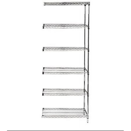 

14 Deep x 30 Wide x 74 High 6 Tier Stainless Steel Wire Add-On Shelving Unit