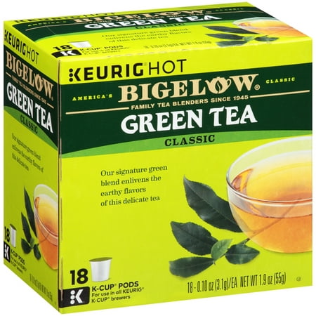 (5 Boxes) Bigelow Green Tea Coffee Podss, 18 pods (Best Tea For Food Poisoning)