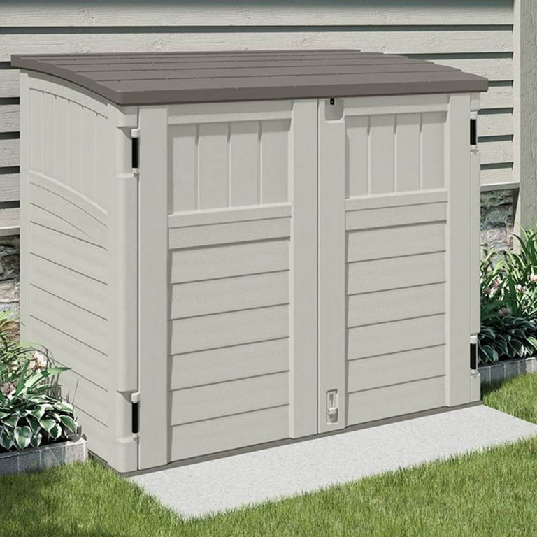Suncast 34 CU Durable Resin Outdoor Backyard Horizontal Storage