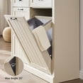 thumbnail image 4 of Aitjunz Double Tilt Out Trash Can Cabinet with Drawer, Wooden Farmhouse Kitchen Cabinet with 20-Gallon Hidden Trash Can Storage, Cream, 4 of 7