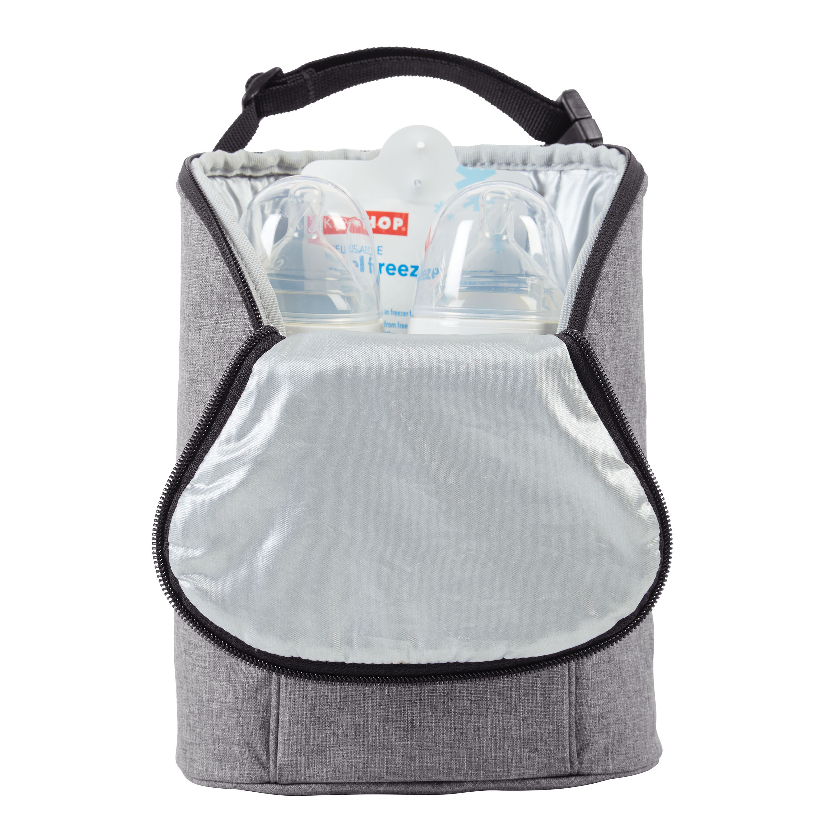 Skip Hop Grab & Go Double Bottle Bag, Heather Grey