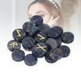 thumbnail image 3 of 25Pcs Rune Stone Set Crystal, Crystal Stone Engraved with Gold Letters  for Praying Wealth  Luck Home Decor Yoga Meditation Board Games and Handicrafts, 3 of 7