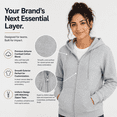 thumbnail image 5 of BILLIONHATS 12 Pack Heather Gray Adult Full Zip Hoodie Fleece Zip Up Sweatshirts, Soft Cotton Blend Casual Hoodie for Men, Women (2X-Large), 5 of 8