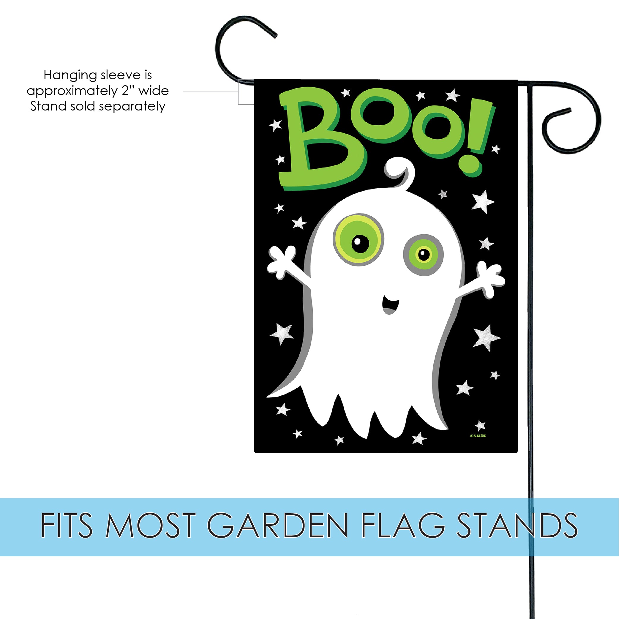 Toland Home Garden Boo Ghost Halloween Flag Double Sided 12x18 Inch - image 3 of 5