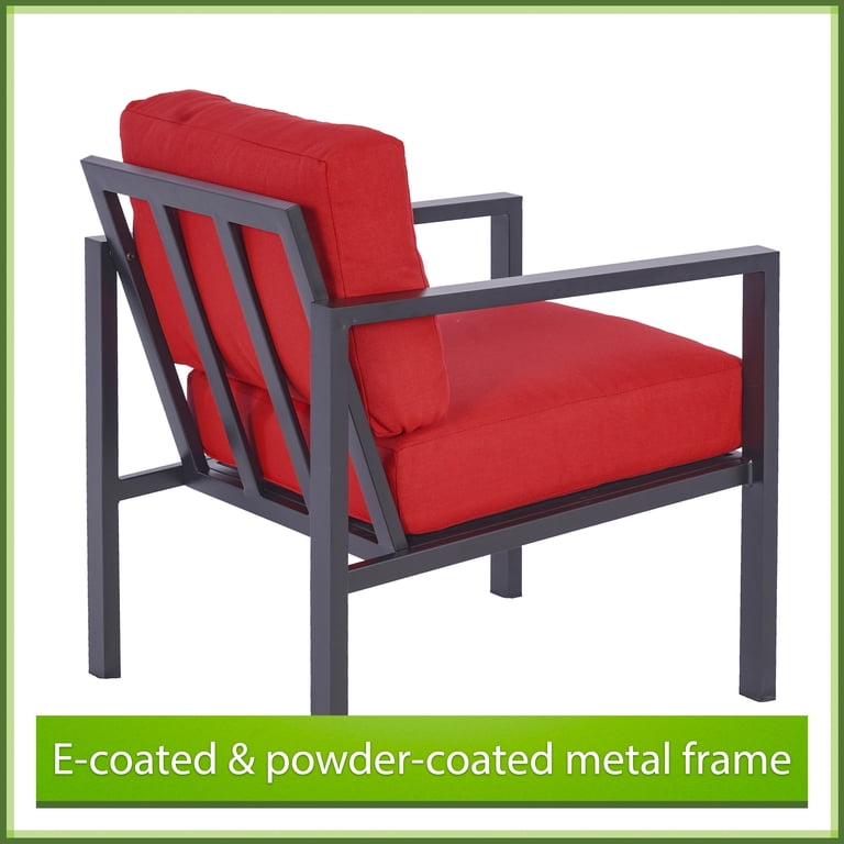 Mainstays Dashwood 4-Piece Conversation Set, Red photo 4