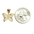thumbnail image 2 of New 14k yellow Gold butterfly Pendant charm filigree gift fine jewelry 1.1g, 2 of 12