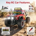 thumbnail image 5 of HNH 1:10 Big Remote Control Car for Kids, 4WD Off Road Rc Car Monster Truck with LED Light, Music, 25KM/H, 2 Batteries, 5 of 11