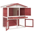 thumbnail image 2 of vidaXL Outdoor Rabbit Hutch 3 Doors Red Wood, 2 of 5