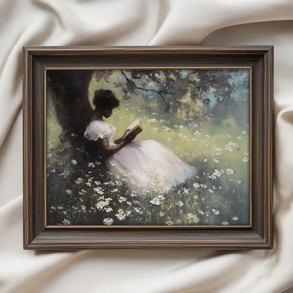 Vintage Black Art, Moody Victorian Art, African American Printable Wall Art, Matte Canvas Stretched, Posters for Room Bedroom Living Room Bathroom Wall Decor, Posters & Art Prints, Gift.