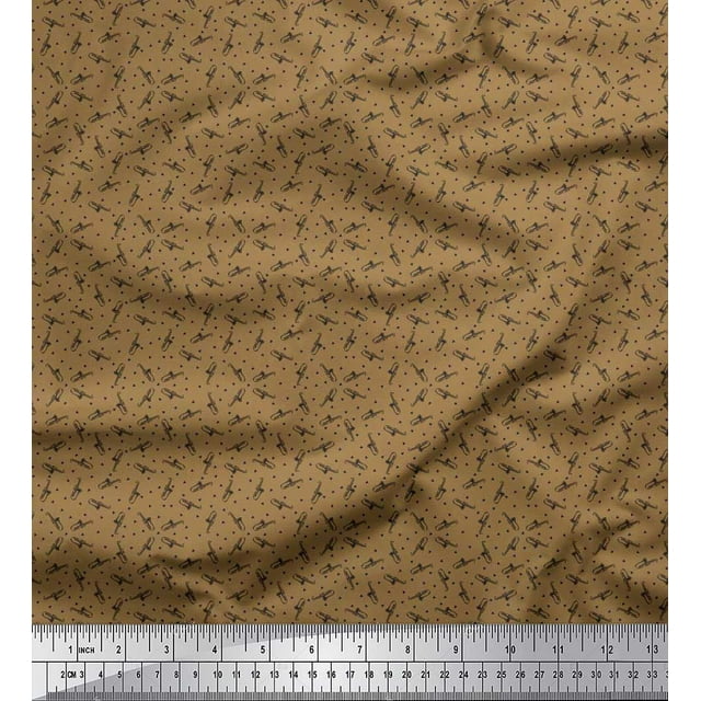Soimoi Tissu Satin Modal Triangle et Saxophone Instrument de Musique Tissu Imprimé 1 Yard 42 Pouces de Large