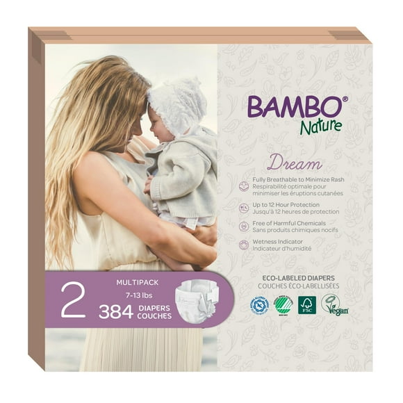 Pañales hipoalergénicos Bambo Nature Dream, talla 2 (7-13 libras)