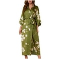 thumbnail image 2 of New Fjofpr Bamboo Nightgowns for Women Women's Casual Homewear Long V-Neck Robes Nightwear Pajamas Green Free Size, 2 of 9