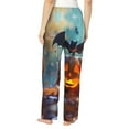 thumbnail image 2 of Halloween Pajama Pants Women, Halloween Bat Pumpkin Autumn Halloween Costumes Sweatpants Soft Sleep Lounge Pants, Casual PJ Bottoms Pants with Pockets, 2 of 7