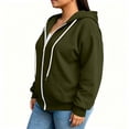 thumbnail image 6 of Axdhxbd Full Zip Hoodie for Women Plus Size Winter Long Sleeve Drawstring Hoodies Sweatshirts Loose Casual Solid Color Sweatshirt Jacket with Pockets Army Green L-5XL, 6 of 8