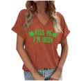 thumbnail image 3 of HongQid Womens St Patricks Day Shirt V Neck Irish Lucky Paddy's Day Graphic Short Sleeve Tee Tops, 3 of 4