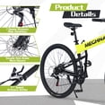 thumbnail image 3 of Meghna 29" Folding Mountain Bike Foldable 21 Speed Double Disc Brakes Aluminum Alloy Frame for Adult Yellow, 3 of 7