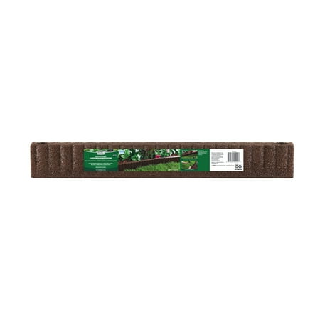 Expert Gardener 2' x 3" Brown Recycled Rubber Garden Border Landscape Edging