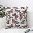 thumbnail image 4 of Pofeuu Vintage Butterflies Print Double-sided plush pillowcase Square Throw Pillow Covers Pillows Cover for Living Room Bedroom Sofa Couch Cushion Cover（No pillow core）-16"x16", 4 of 7