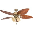 thumbnail image 1 of Honeywell Royal Palm 52" Tropical LED Ceiling Fan with Pull Chain, Aged Brass, 1 of 12