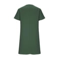 thumbnail image 4 of Summer Dresses for Women Loose Cotton Linen Dresses V Neck Short Sleeve Casual T Shirt Dress Flowy Beach Sundresses with Pockets, 4 of 8