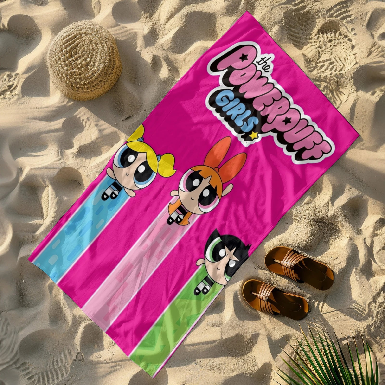 Powerpuff Girls Gifts Beach Towel for Women Girl Birthday Inspired Fan Bath Outdoor Music Lover