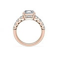 thumbnail image 2 of 1.70 Ct Brilliant Asscher Shape Solitaire with Accents Genuine Diamond Beautiful Wedding Ring for her Solid 18K Rose Gold Size 7, 2 of 8