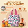 thumbnail image 5 of Pioneer Flower Floral Print Pattern Insulated Lunch Bag for Women & Adults,Large Portable Soft Cooler Lunch Bag,Thermal Food Storage Tote with Pearl Cotton,8.66L,8.75x5.75x9.5 Inch, 5 of 6
