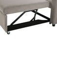 thumbnail image 6 of 55.9" Light Grey Convertible Sofa Bed Loveseat - 3 USB Ports, 2 Cup Holders, Side Pockets &amp; 360° Swivel Phone Holder for Living Room Comfort, 6 of 46