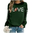 thumbnail image 4 of ADSSDQ Women's Football Game Day Sweatshirt Graphic Print Oversized Crewneck Sweatshirts Long Sleeve Pullover for Gameday Hoodies FB20-Dark Green M, 4 of 4