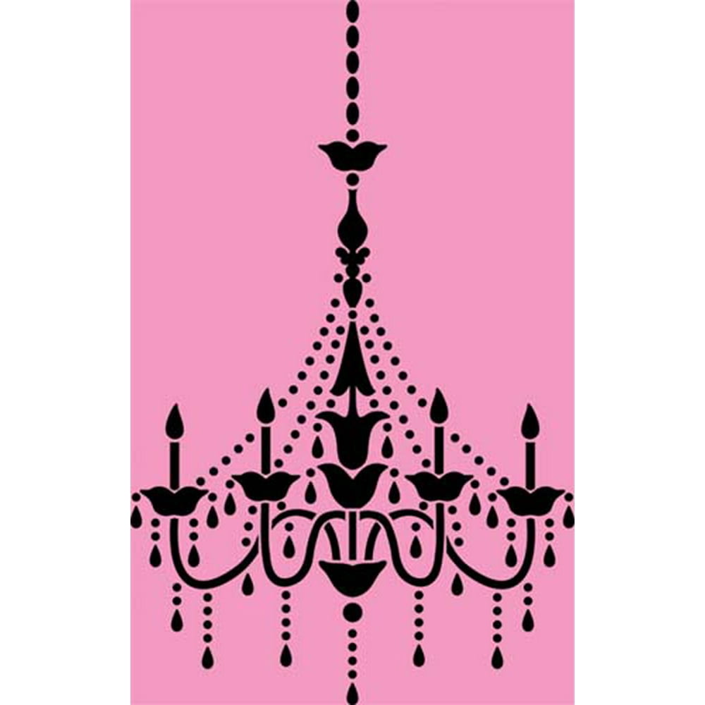 Large Hanging Chandelier Wall Stencil SKU 3634A by Designer Stencils