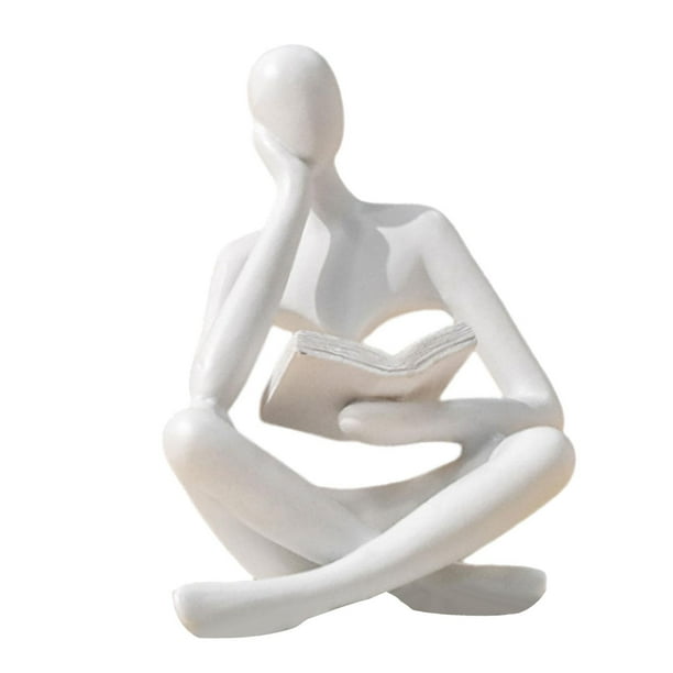 Thinker estatua decoración adornos artesanías figuras estilo nórdico coleccionables resina escultura arte figurita para regalo estante estudio hogar 85 cm x 6 cm x 115 cm Macarena Figura Lector abstracto