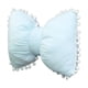 thumbnail image 5 of Almohada con lazo de algodón PP, suave y cómoda, con pompones, para reposacabezas de coche, para el cuello. Azul, 5 of 9