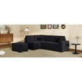 thumbnail image 4 of Black Velvet Sleeper Sectional Sofa Bed with Storage Ottoman &amp; Hidden Arm Storage, L-Shape Couch with USB Ports for Living Room, 84.75", 4 of 24